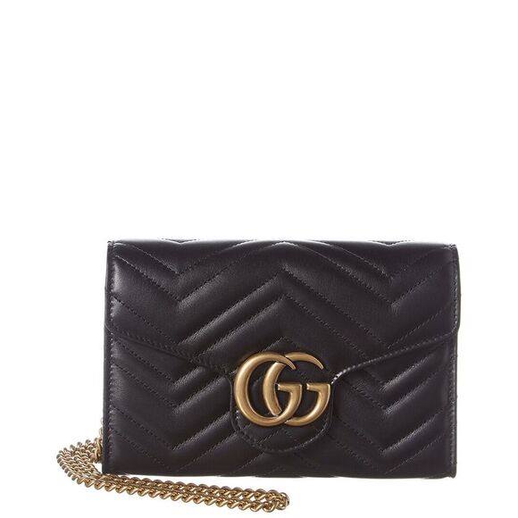 Gucci GG Marmont Matelasse Leather Wallet On Chain - Picture 1 of 3